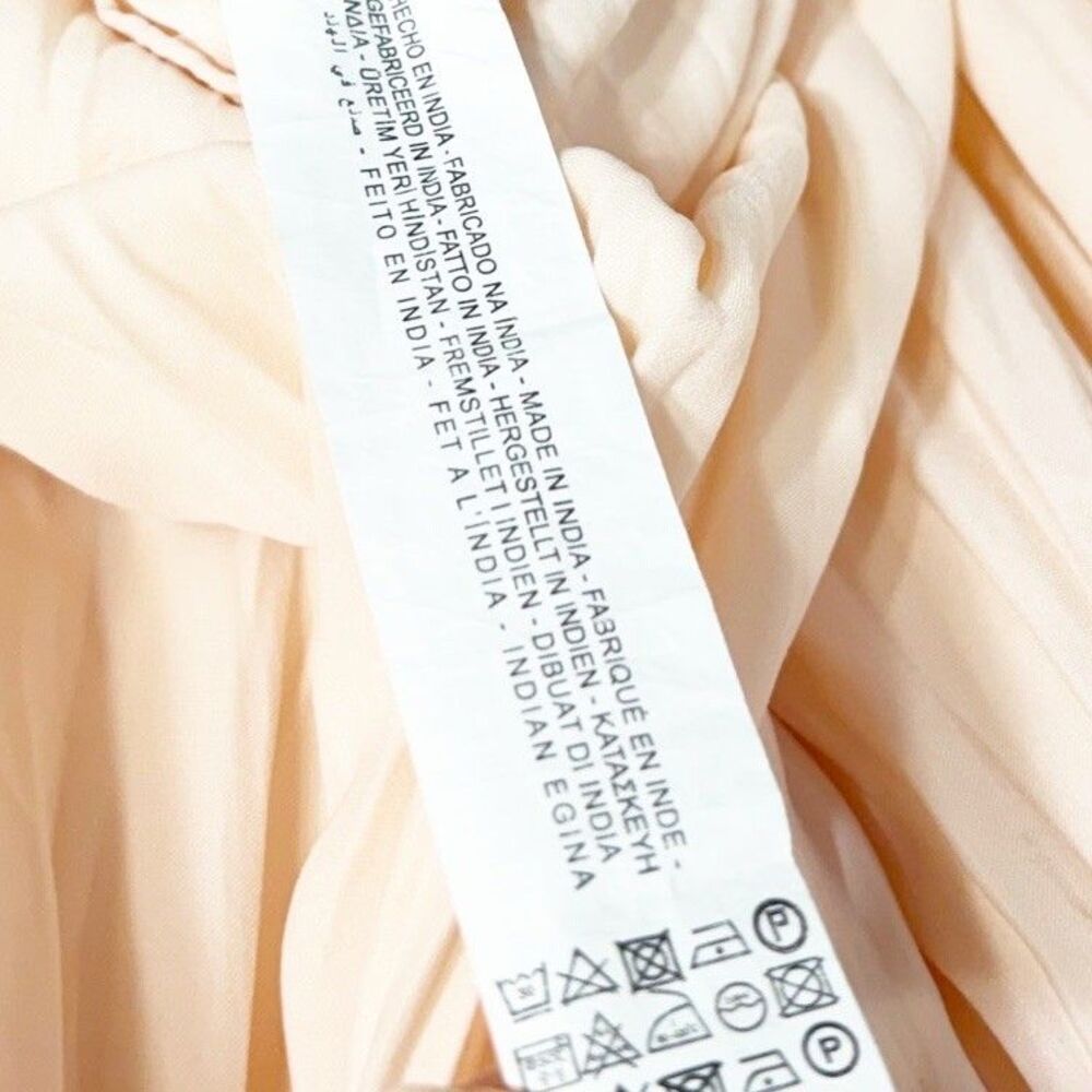 ZARA XXL Peach Maxi Pleated Voluminious Dress With Matching Slip - Picture 11 of 12